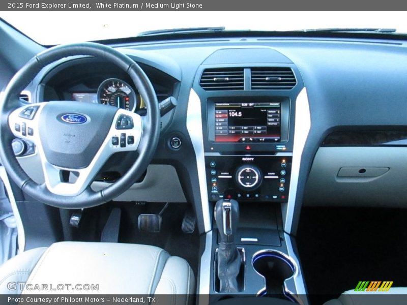 White Platinum / Medium Light Stone 2015 Ford Explorer Limited