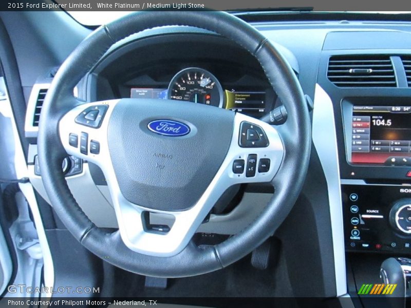 White Platinum / Medium Light Stone 2015 Ford Explorer Limited