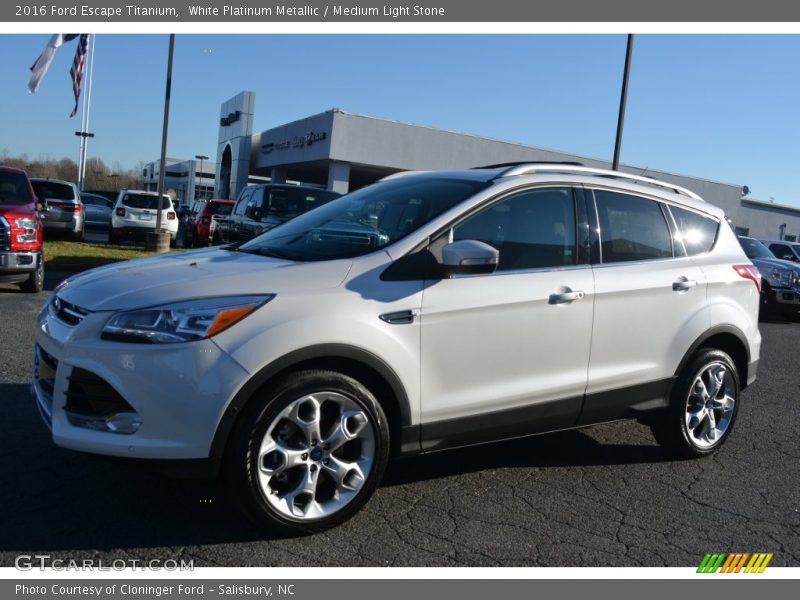 White Platinum Metallic / Medium Light Stone 2016 Ford Escape Titanium