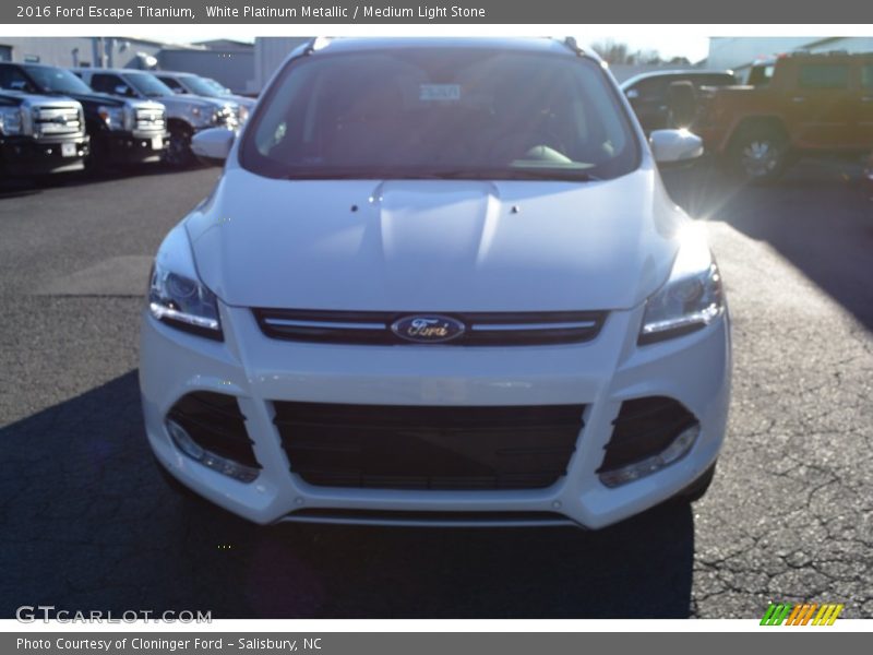 White Platinum Metallic / Medium Light Stone 2016 Ford Escape Titanium