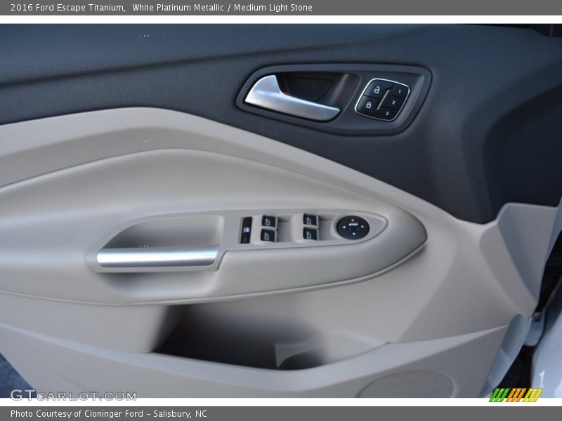 White Platinum Metallic / Medium Light Stone 2016 Ford Escape Titanium