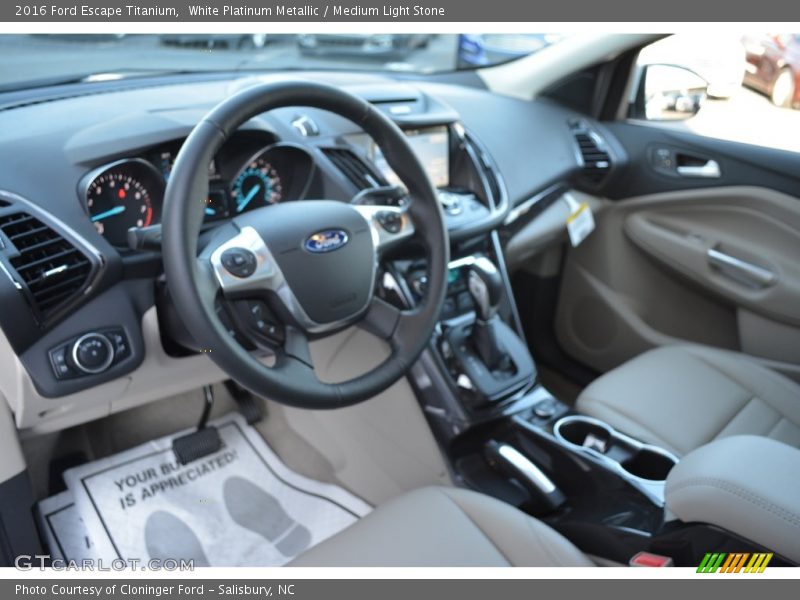 White Platinum Metallic / Medium Light Stone 2016 Ford Escape Titanium