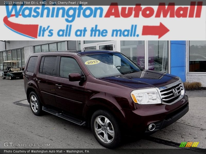 Dark Cherry Pearl / Beige 2013 Honda Pilot EX-L 4WD
