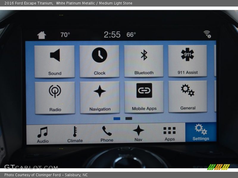 White Platinum Metallic / Medium Light Stone 2016 Ford Escape Titanium