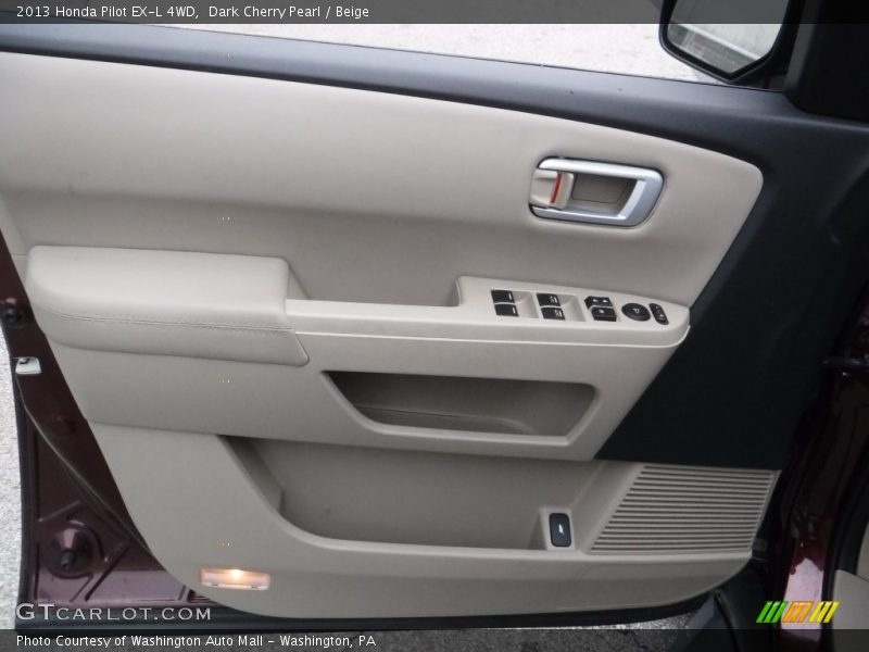 Dark Cherry Pearl / Beige 2013 Honda Pilot EX-L 4WD