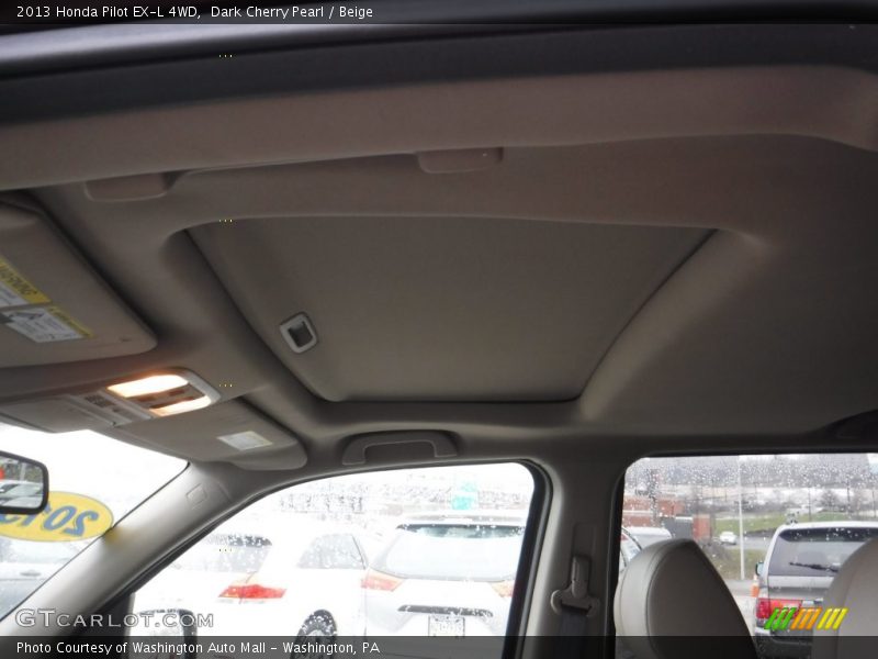 Dark Cherry Pearl / Beige 2013 Honda Pilot EX-L 4WD