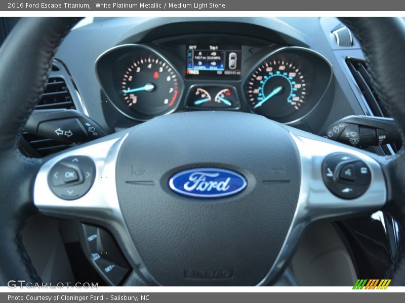 White Platinum Metallic / Medium Light Stone 2016 Ford Escape Titanium