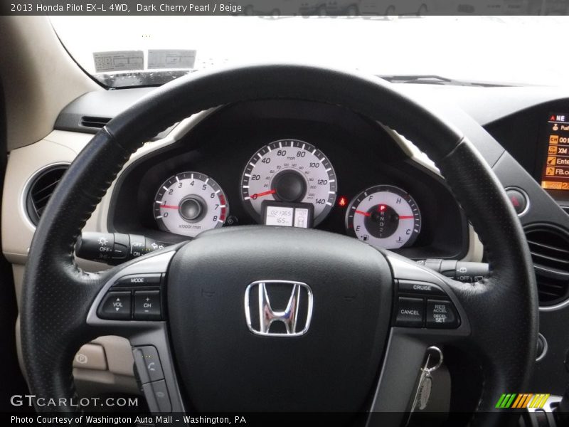 Dark Cherry Pearl / Beige 2013 Honda Pilot EX-L 4WD