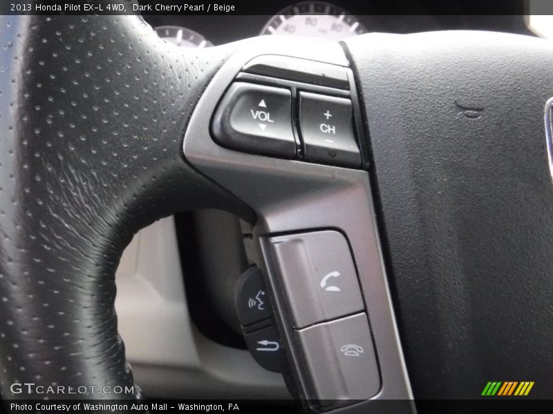 Dark Cherry Pearl / Beige 2013 Honda Pilot EX-L 4WD