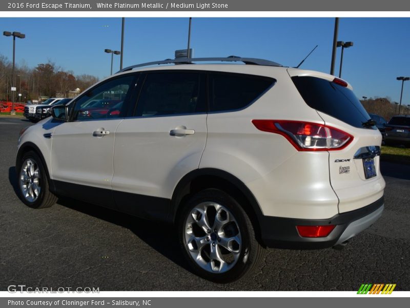 White Platinum Metallic / Medium Light Stone 2016 Ford Escape Titanium