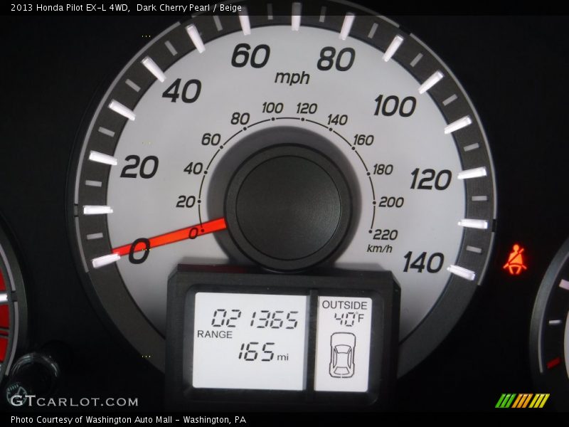 Dark Cherry Pearl / Beige 2013 Honda Pilot EX-L 4WD