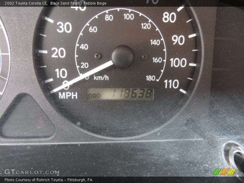 Black Sand Pearl / Pebble Beige 2002 Toyota Corolla CE