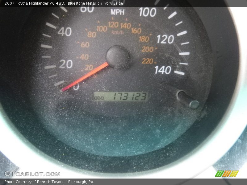 Bluestone Metallic / Ivory Beige 2007 Toyota Highlander V6 4WD