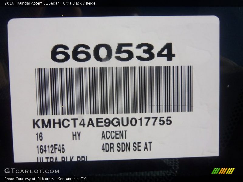 Ultra Black / Beige 2016 Hyundai Accent SE Sedan