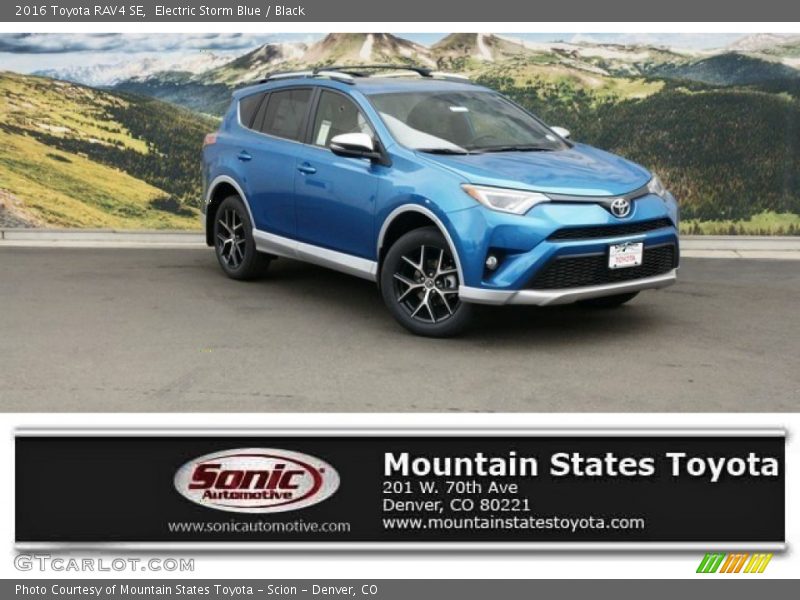 Electric Storm Blue / Black 2016 Toyota RAV4 SE