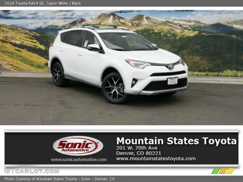 Super White / Black 2016 Toyota RAV4 SE