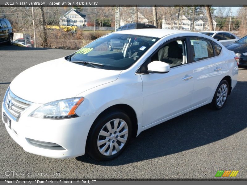 Aspen White / Marble Gray 2013 Nissan Sentra SV