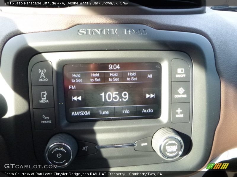Alpine White / Bark Brown/Ski Grey 2016 Jeep Renegade Latitude 4x4