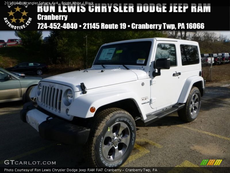 Bright White / Black 2016 Jeep Wrangler Sahara 4x4