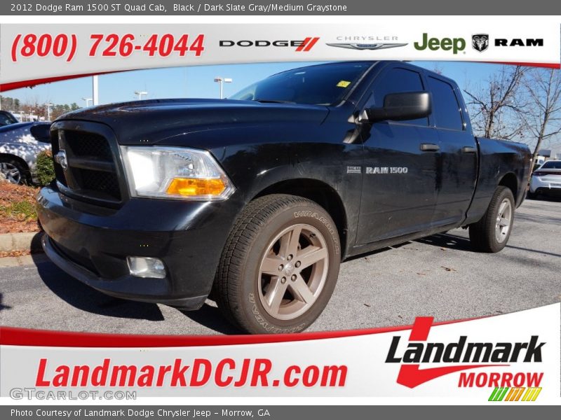 Black / Dark Slate Gray/Medium Graystone 2012 Dodge Ram 1500 ST Quad Cab