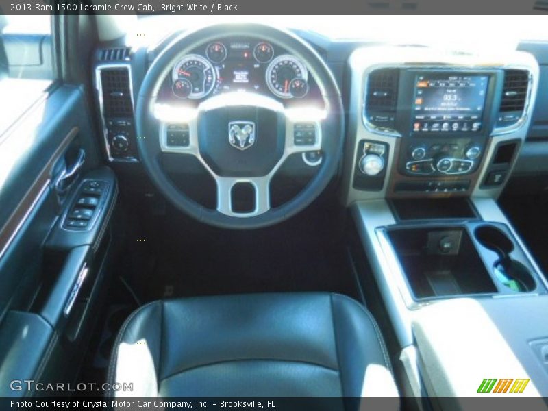 Bright White / Black 2013 Ram 1500 Laramie Crew Cab
