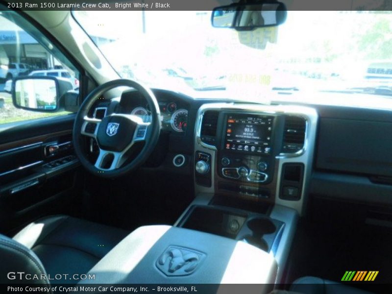 Bright White / Black 2013 Ram 1500 Laramie Crew Cab