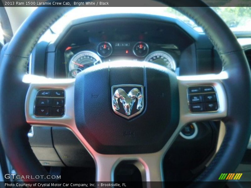 Bright White / Black 2013 Ram 1500 Laramie Crew Cab