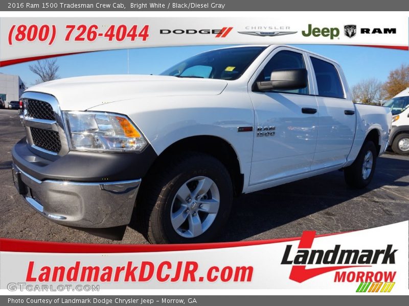 Bright White / Black/Diesel Gray 2016 Ram 1500 Tradesman Crew Cab