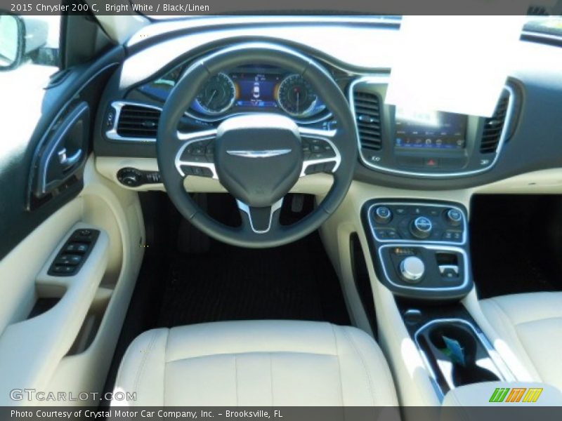 Bright White / Black/Linen 2015 Chrysler 200 C