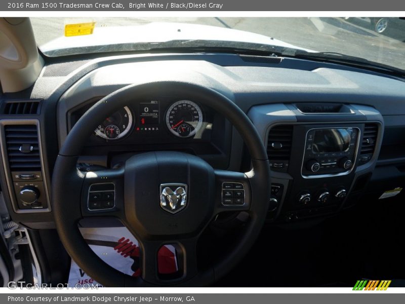 Bright White / Black/Diesel Gray 2016 Ram 1500 Tradesman Crew Cab