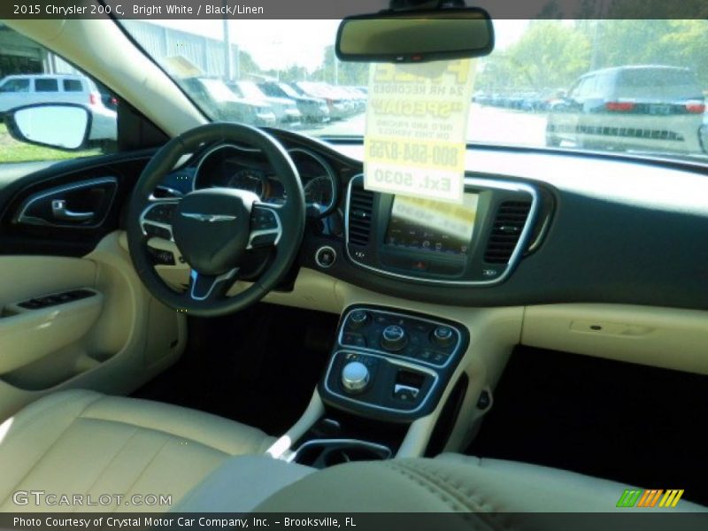 Bright White / Black/Linen 2015 Chrysler 200 C