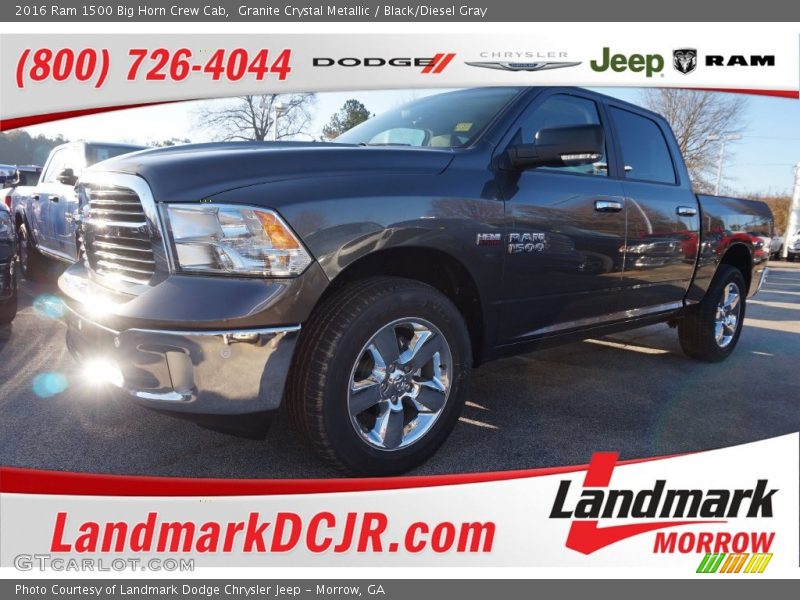 Granite Crystal Metallic / Black/Diesel Gray 2016 Ram 1500 Big Horn Crew Cab