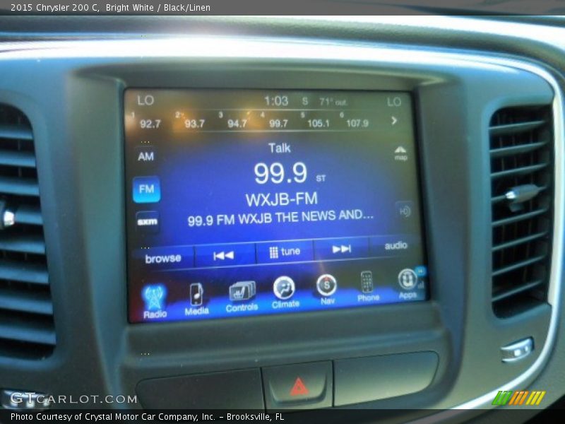 Bright White / Black/Linen 2015 Chrysler 200 C