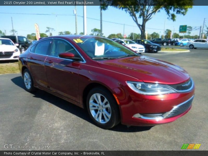 Velvet Red Pearl / Black/Linen 2015 Chrysler 200 Limited