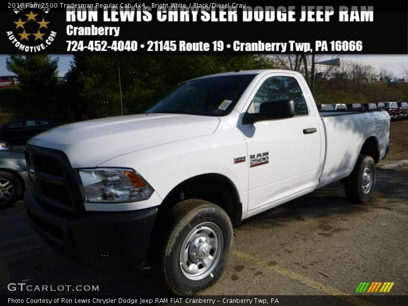 Bright White / Black/Diesel Gray 2016 Ram 2500 Tradesman Regular Cab 4x4