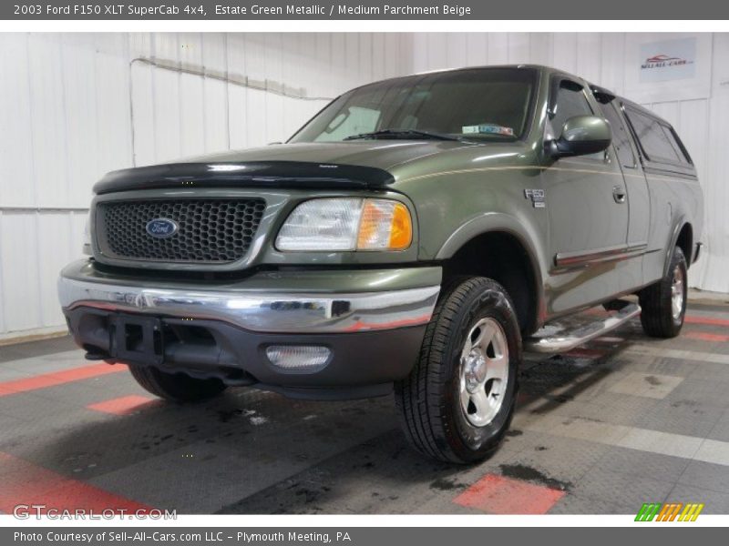 Estate Green Metallic / Medium Parchment Beige 2003 Ford F150 XLT SuperCab 4x4