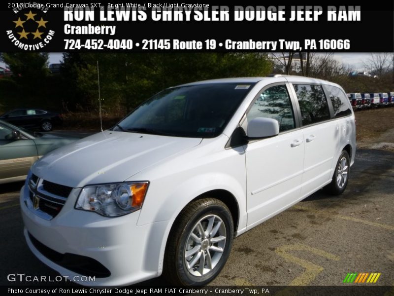 Bright White / Black/Light Graystone 2016 Dodge Grand Caravan SXT