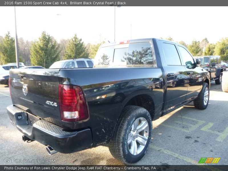 Brilliant Black Crystal Pearl / Black 2016 Ram 1500 Sport Crew Cab 4x4
