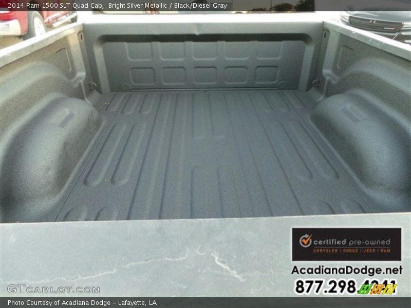 Bright Silver Metallic / Black/Diesel Gray 2014 Ram 1500 SLT Quad Cab
