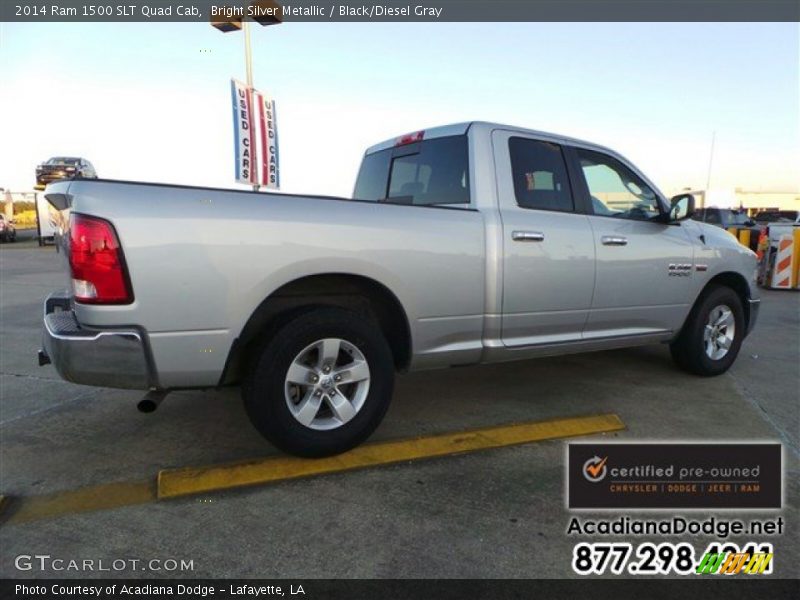 Bright Silver Metallic / Black/Diesel Gray 2014 Ram 1500 SLT Quad Cab