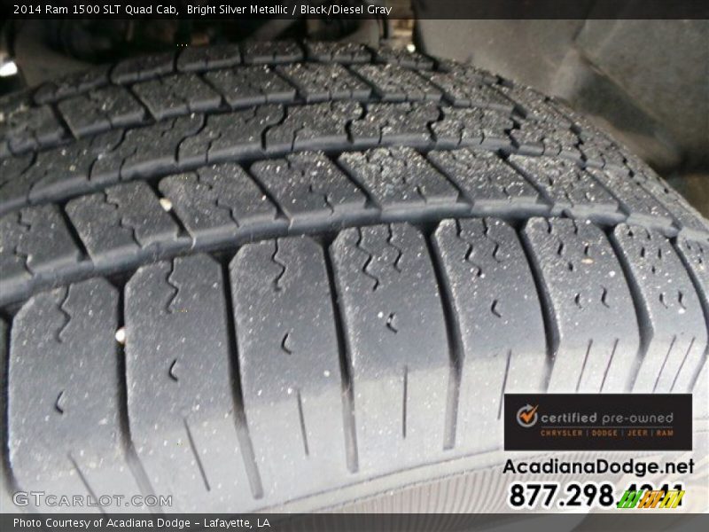 Bright Silver Metallic / Black/Diesel Gray 2014 Ram 1500 SLT Quad Cab