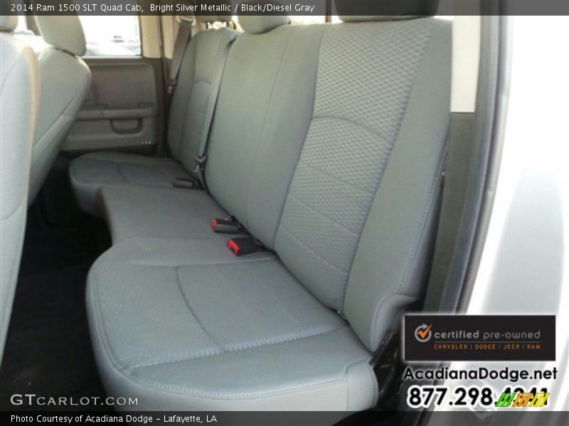 Bright Silver Metallic / Black/Diesel Gray 2014 Ram 1500 SLT Quad Cab