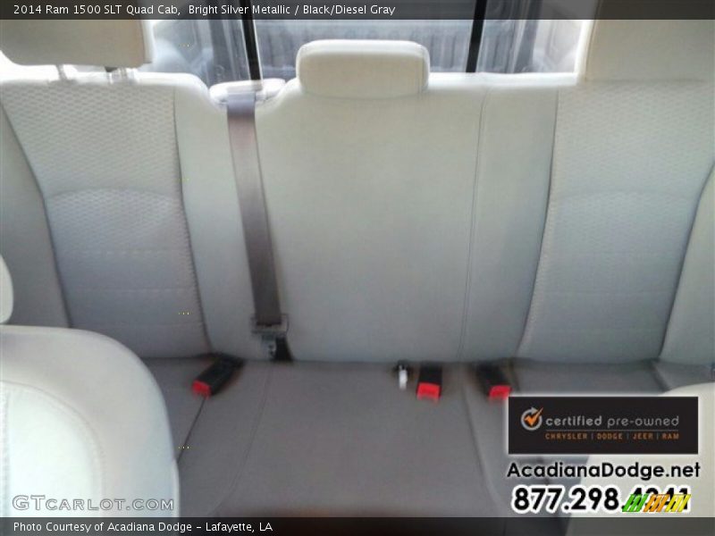 Bright Silver Metallic / Black/Diesel Gray 2014 Ram 1500 SLT Quad Cab