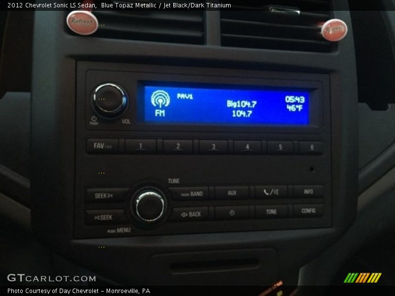 Blue Topaz Metallic / Jet Black/Dark Titanium 2012 Chevrolet Sonic LS Sedan