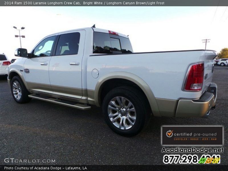 Bright White / Longhorn Canyon Brown/Light Frost 2014 Ram 1500 Laramie Longhorn Crew Cab