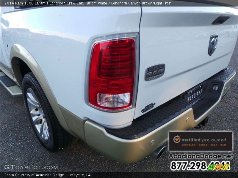 Bright White / Longhorn Canyon Brown/Light Frost 2014 Ram 1500 Laramie Longhorn Crew Cab