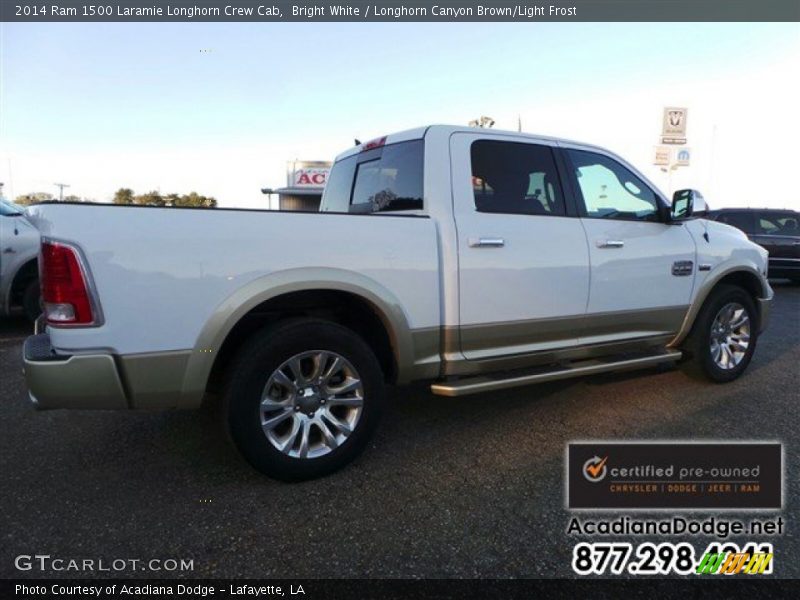 Bright White / Longhorn Canyon Brown/Light Frost 2014 Ram 1500 Laramie Longhorn Crew Cab
