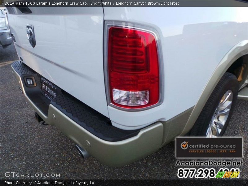 Bright White / Longhorn Canyon Brown/Light Frost 2014 Ram 1500 Laramie Longhorn Crew Cab