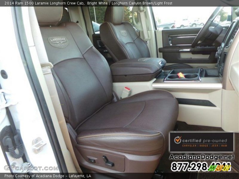 Bright White / Longhorn Canyon Brown/Light Frost 2014 Ram 1500 Laramie Longhorn Crew Cab