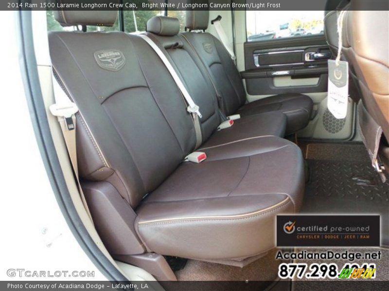 Bright White / Longhorn Canyon Brown/Light Frost 2014 Ram 1500 Laramie Longhorn Crew Cab